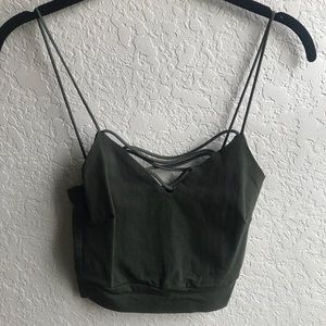 Army Green Crop Tank